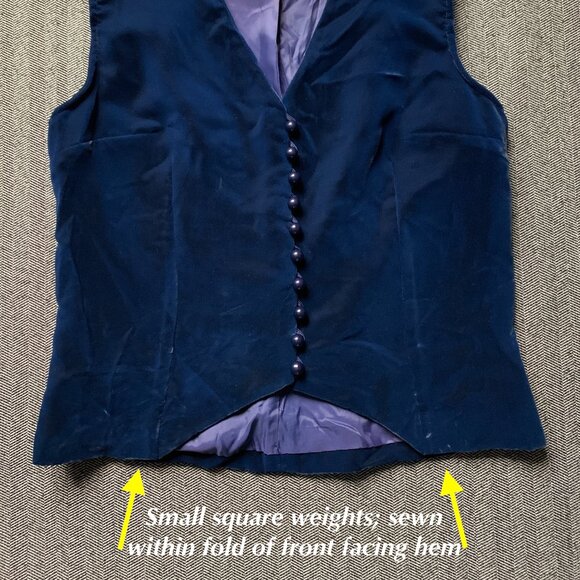 XS Velour Buttoned Vest Vintage Marshall Fields - Picture 13 of 17